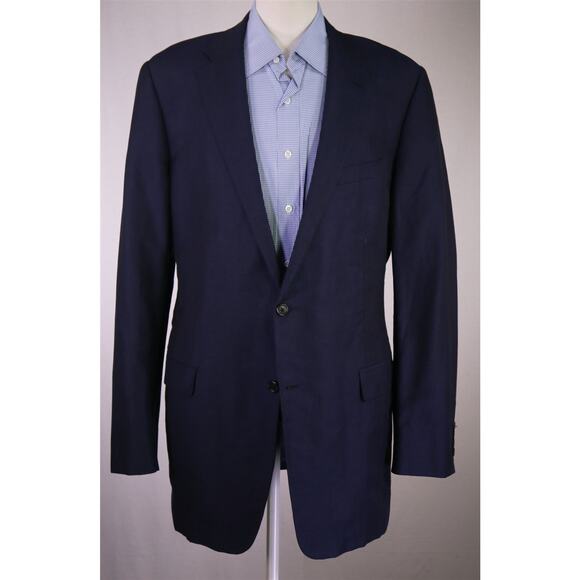 Hickey-Freeman Custom Navy Blue Wool Silk Sportcoat Blazer 46XL - Picture 2 of 9